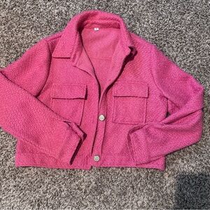 Pink Textured Jacket